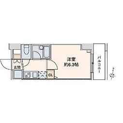 スペーシア堀田 1Kの間取図画像