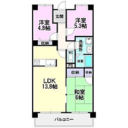 桃山ガーデンヒルズ 3LDKの間取図画像