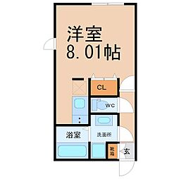 ブランシェ桜山3 1Kの間取図画像