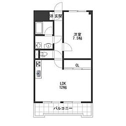ペア・シティー1 1LDKの間取図画像