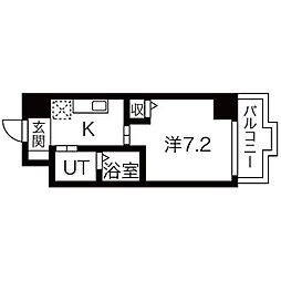 Vendir名古屋御器所 1Kの間取図画像