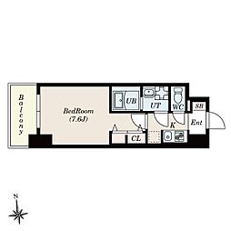 S-RESIDENCE桜本町awesome 1Kの間取図画像
