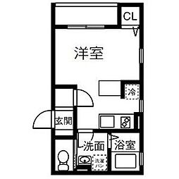 パインスコッチ ワンルームの間取図画像