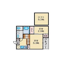 ハーモニーテラス伝馬3 2SKの間取図画像