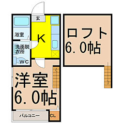 コーポすずな 1SKの間取図画像