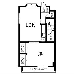 ジュネス青山 1LDKの間取図画像