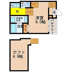 ウィンクルム新瑞橋 1SKの間取図画像