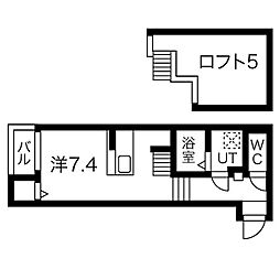 ブライト鶴舞 1SKの間取図画像