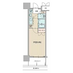 パルティール原駅前 1Kの間取図画像