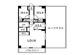 杁中スカイタウンB棟 2LDKの間取図画像