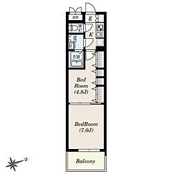 S-RESIDENCE神沢afford 2Kの間取図画像