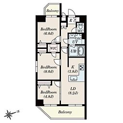 S-RESIDENCE神沢afford 3LDKの間取図画像