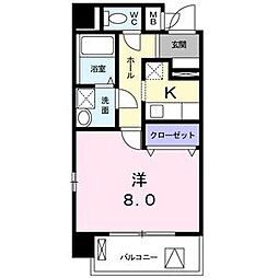 ヴェルデ鳴海 1Kの間取図画像