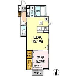 グラン弥富通 1LDKの間取図画像
