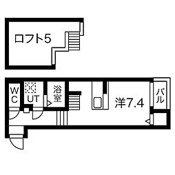 ブライト鶴舞 1SKの間取図画像
