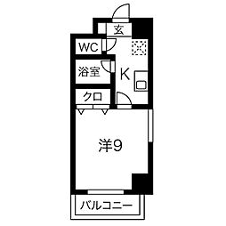 フローラ98 1Kの間取図画像
