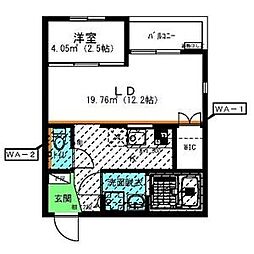 レイディエンス大江 1LDKの間取図画像