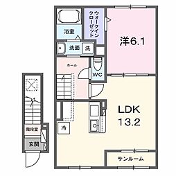 メゾン ルミエール 1LDKの間取図画像