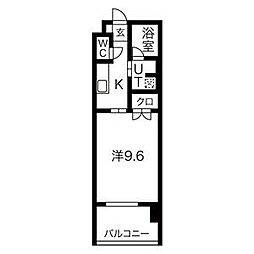 弥富通ライズ 1Kの間取図画像