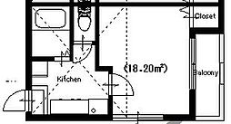 ファイブスターハイツ 1SKの間取図画像