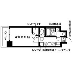 ゼスタレジデンス桜山 1Kの間取図画像