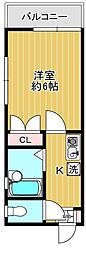 南小岩レジデンス 1Kの間取図画像