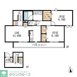 Fika Kisogawa 2階2LDKの間取り