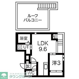 GRANDTIC名駅南 2階1LDKの間取り