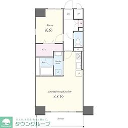 スプリームヒルズ鶴舞 10階1LDKの間取り