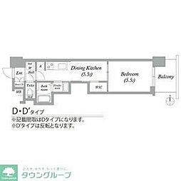 エステムコート名古屋平安通クチュール 13階1Kの間取り