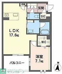 エスポワ ルミエール 1LDKの間取図画像