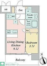 名古屋市中区門前町マンション 1LDKの間取図画像