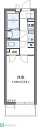 クレイノベルウッド2広川 1Kの間取図画像
