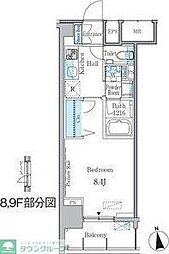 GRANDESPOIR車道 1Kの間取図画像