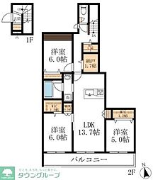 グリーンタウン赤坂 3LDKの間取図画像