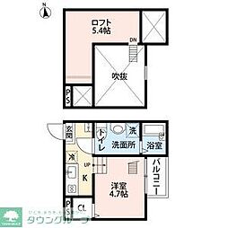 ラ・ロシェル ワンルームの間取図画像