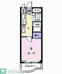 レーベンズ.フロイデ 1Kの間取図画像