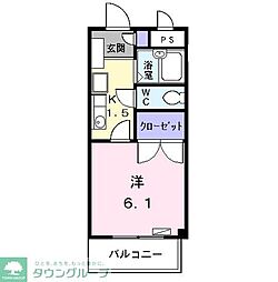 アメニティー名駅 1Kの間取図画像