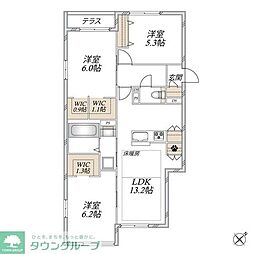 マンション大日 3LDKの間取図画像