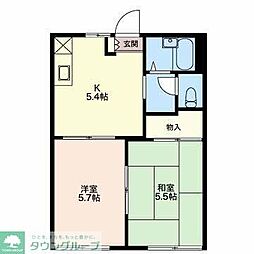 メゾン・白沢 2Kの間取図画像