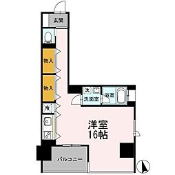 カスタリア伏見 ワンルームの間取図画像