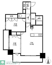 モアグレース名駅ザ・ゲート 2LDKの間取図画像