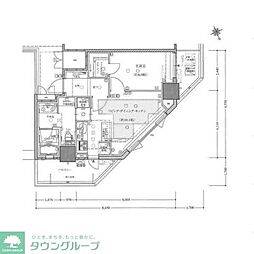グランスイート千種タワー 1LDKの間取図画像