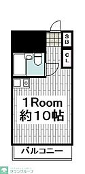 相鉄本線 平沼橋駅 徒歩5分の賃貸マンション 8階ワンルームの間取り