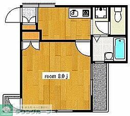 レグルス 1Kの間取図画像