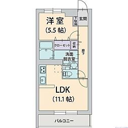 ヴィオレット湘南 1LDKの間取図画像