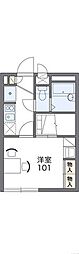 レオパレスラピスA 1Kの間取図画像