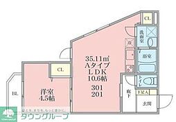 taliesin 1LDKの間取図画像