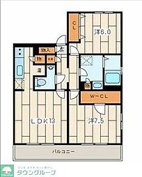 プレジャー湘南 2LDKの間取図画像