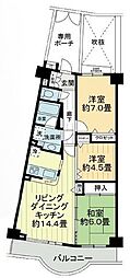 ライオンズマンション逗子披露山公園 3LDKの間取図画像